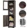 Tall Bathroom Cabinet, Freestanding Storage Cabinet with Glass Doors and Adjustable Shelves and Drawers, 67" Tall Cabinet for Kitchen, Pantry - 3 of 4