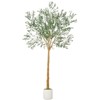 Artificial Olive Tree Indoor, Large Faux Olive Tree with White Planter, Realistic Fake Plants with Wood Trunk & Lifelike Fruits for Home Decor - 3 of 4