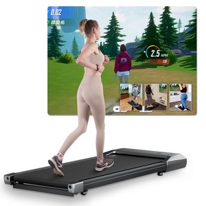 DeerRun Walking Pad Mini 80cm belt Under Desk Treadmill ,2 in 1 Portable Treadmill for Home/Office/Exercise(Black) - 1 of 4