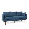 Upholstered Sofas, Small 3 Seater Couch, Mid-Century Modern Living Room Sofa, Easy Assembly, Comfy Sofa Couch For Living Room, Navy Blue - 3 of 4