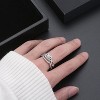 CZ Wedding Ring Set for Women Halo Engagement Ring Wedding Band Ginger Lyne Collection - 4 of 4
