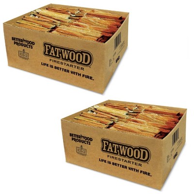Betterwood Natural Hand Split Fatwood 35 Pound Firestarter (2 Pack); Campfire, BBQ, or Pellet Stove; Non-Toxic and Water Resistant