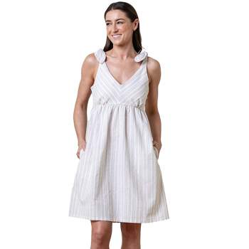 Hope & Henry Women's Sleeveless Bow Shoulder Dress