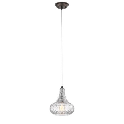 Chloe Lighting Aria Transitional 1 Light Rubbed Bronze Ceiling Mini Pendant 10`` Wide