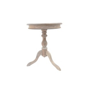 Carolina Living Paloma Accent Table Natural Driftwood: Rubberwood, 25.25" Height, Round Pedestal - 1 of 4