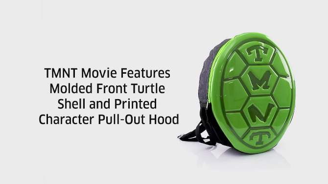 Teenage Mutant Ninja Turtles Hard Shell Youth 16" Backpack With Character Hood, 2 of 8, play video
