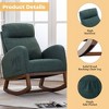 CAVINAS Linen Fabric Glider Rocking Chair with High Backrest,Modern Upholstered Rocking Chairs,Nursery Accent Chair for Bedroom - 4 of 4