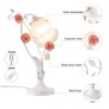 YIYIBYUS Flower Glass Table Lamp with Glass Lampshade, Pad Base (1-Light, Green&Pink) - 4 of 4