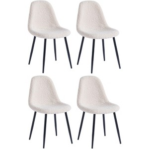 Nordlys Set of 4 Metal and Velvet Dining Chairs Vintage Style Upholstery Dining Room - 1 of 4