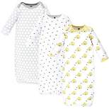 Hudson Baby Infant Cotton Long-Sleeve Gowns 3pk, Bees, 0-6 Months