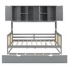 TIRAMISUBEST Twin/Full Size Rattan Decor Daybed with Twin Size Trundle, Storage Bed Frame with Cabinet and Shelf - 4 of 4