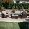 Courtyard Casual Cheshire 7 pc Chow Dining Recline Sectional Set with Swivel Glider and Ottomans - 2 of 4