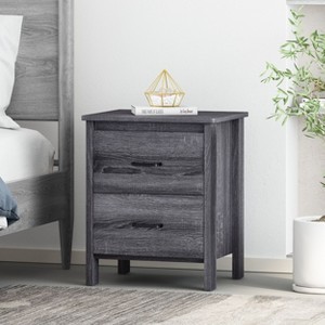NicBex 2 Drawers Nightstand with Sleek Bar Handles,Bedside Table with Storage Space,Modern Side Table for Bedroom - 1 of 4