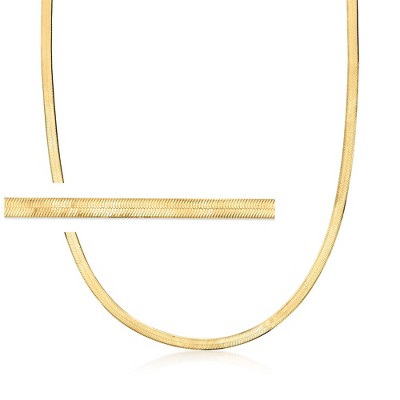 Pure Collection by Ross-Simons Italian 3.5mm 18kt Gold Vermeil Herringbone Necklace