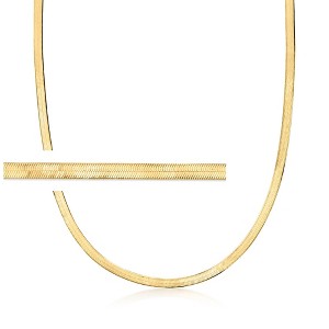 Pure Collection by Ross-Simons Italian 3.5mm 18kt Gold Vermeil Herringbone Necklace - 1 of 4
