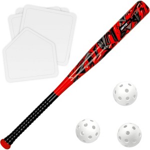Ortiz34 Grand Slam Set- Graffiti Plastic Bat, David Ortiz Backyard Baseball Set with 3 Balls, 4 Throw Down Bases - 1 of 4