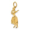 Black Bow Jewelry 14k Yellow Gold 3D Hula Dancer Pendant - 4 of 4
