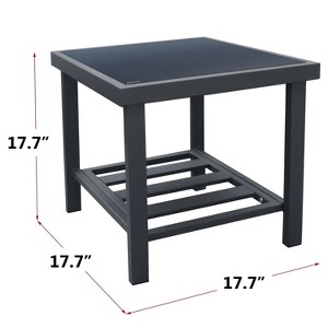 17.7'' Modern Square End Tables for Living Room; Rustic Aluminum Outdoor Side Table - 1 of 4