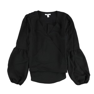 bar III Womens Blouson Sleeve Knit Blouse, Black, Medium - 1 of 2