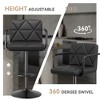 Ridstar Set of 2 Modern Faux Leather Upholstered Bar Stool with Backrest, Armrests & Adjustable Height for Kitchen & Dining Room-Black - 2 of 4