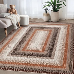 coucheta Multi-size Washable Area Rug, Farmhouse Geometric Textured Non-Shedding Low Pile Non Slip Carpet, for Living Room, Bedroom, Dining Room - 1 of 4
