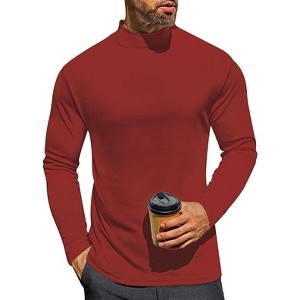 Ekouaer Men's Mock Turtleneck Long Sleeve Turtle Neck Tops Lightweight Undershirt Thermal Sweater Shirts - 1 of 4