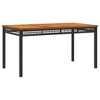 vidaXL Patio Dining Set with Cushions 3-Piece - Black Poly Rattan - Outdoor Garden Backyard Furniture - Table and Benches - 4 of 4