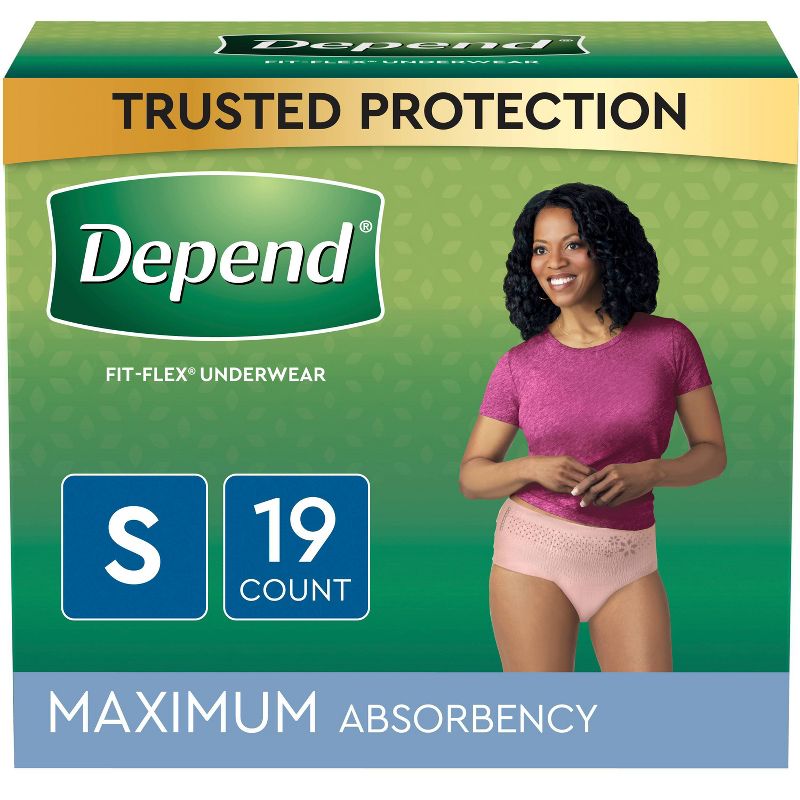 Depend Fresh Protection Adult Incontinence & Postpartum Underwear for Women - Maximum Absorbency - Blush, 1 of 10
