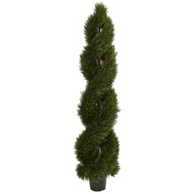 4ft Double Pond Cypress Spiral Topiary - Nearly Natural