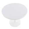 Vynxaria  Industrial Dining Table in White Steel and White Wood - 3 of 4