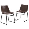 Set of 2 Laslo Modern Upholstered Faux Leather Dining Chairs - Saracina Home - 2 of 4