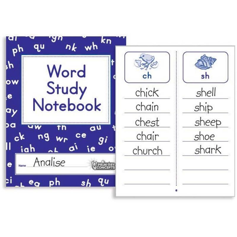 Primary Concepts Word Study Notebook, Grades 1 - 3, Pack of 20, 1 of 2