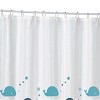 Moda at Home Whales Shower Curtain White/Blue : Microfiber, Machine Washable, Non-Slip Backing - 4 of 4