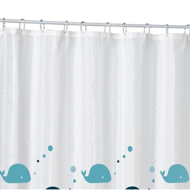 Whales Shower Curtain White/Blue - Moda at Home, 5 of 7