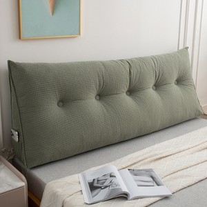 Bekrvio Multiple Sizes Headboard Pillow Wedge Reading Support Backrest Cushion with Pocket & Removable Cover for Bed Sofa Daybed - 1 of 4