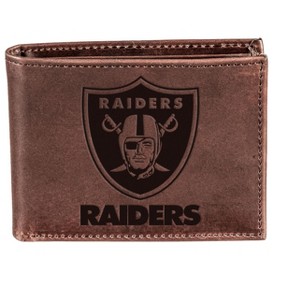 Evergreen NFL Las Vegas Raiders Brown Leather Bifold Wallet Officially Licensed with Gift Box - 1 of 1