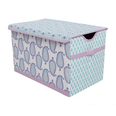 Bacati - Isabella Paisley Aqua/lilac/purple Fabric Storage Toy Chest ...