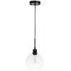Elegant Lighting Emett 1 light Black and Clear glass pendant - 3 of 4