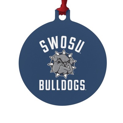 Southwestern Oklahoma State University Bulldogs Logo Aluminum Holiday Christmas Tree Ornament