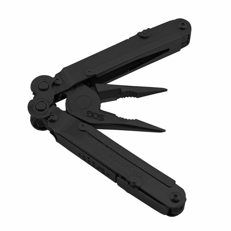 SOG PowerLock Oxide Stainless Steel Folding Knife 18 Multi Tool Pliers with Screwdrivers, Crimper, Can Opener, Gripper, and Cutter, Black, 3 of 7