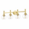 Sutton 4-Light Vanity Wall Sconce - Modern Steel Design with Clear Glass Shades - 3 of 4
