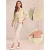 Allegra K Women's 3/4 Sleeve Zipper Pockets Collarless Blazer - 2 of 4