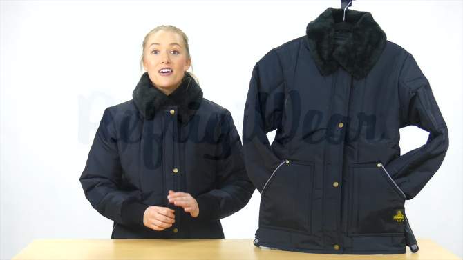 RefrigiWear Women's Insulated Iron-Tuff Polar Jacket with Soft Fleece Collar, 2 of 10, play video