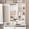KTMBDW Vanity Desk with Mirror, LED Lights and Power Outlet Makeup Vanity Table with 2 Drawers and 4 Storage Shelves Dressing Table for Bedroom, White - 4 of 4