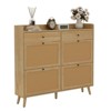 Shoe Cabinet with 4 Rattan Flip Drawers & 2 Drawers, Hidden Freestanding Shoe Storage Organizer - 2 of 4