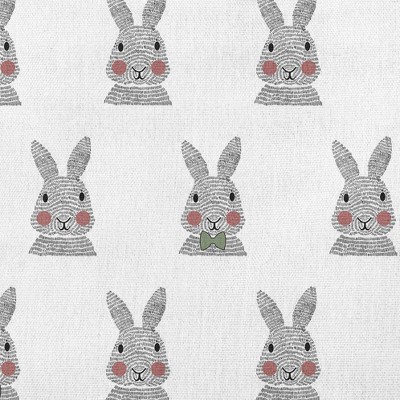 16" x 16" White and Gray Bunny Easter Throw Pillow