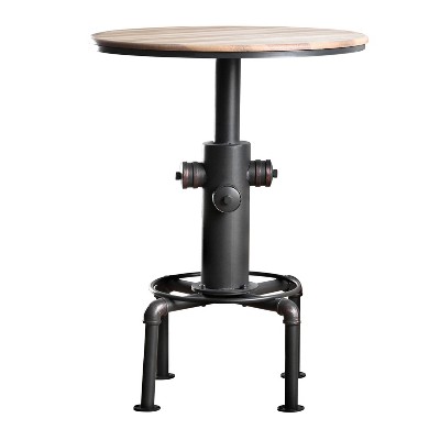 32" Regalla Industrial Round Bar Table Antique Black - HOMES: Inside + Out