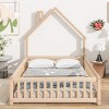 Platform Bed Frame Modern Spindle Fence with House-Shaped Frame for Kids Bedroom 60"W - 3irtyhousy - 3 of 4