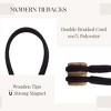Evideco French Home Goods Magnetic Curtain Tiebacks – Double Braided Cord with Wooden Tips - 3 of 4