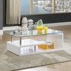 miBasics Taviota Contemporary Glass Top Coffee Table White/Chrome: Modern Rectangular with Storage Base, Metal & Wood Frame - 2 of 3